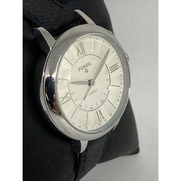 Fossil FTW5019 Women's Black Leather Silver Analog Dial Hybrid Smart Watch XX785 - Picture 5 of 12